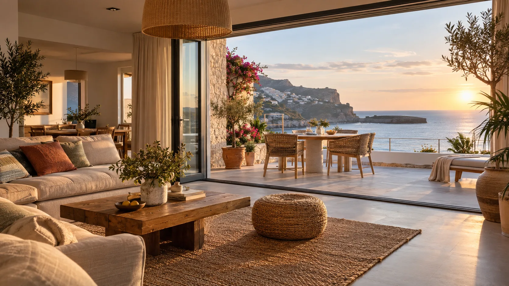 Apartamento turístico mediterráneo con terraza y vistas al mar